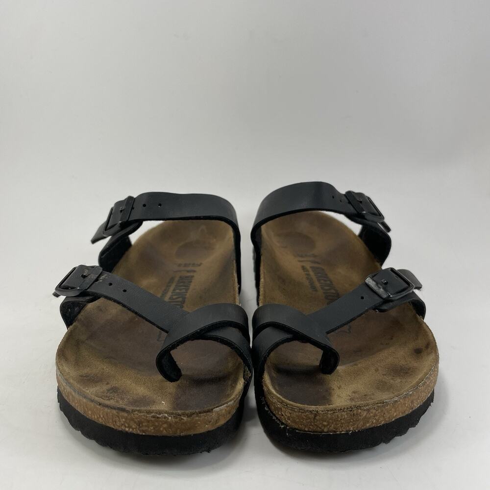 Birkenstock Mayari Sandals Womens Size 37 US 6-6.5 Black Birkoflor Toe Loop - Picture 2 of 9